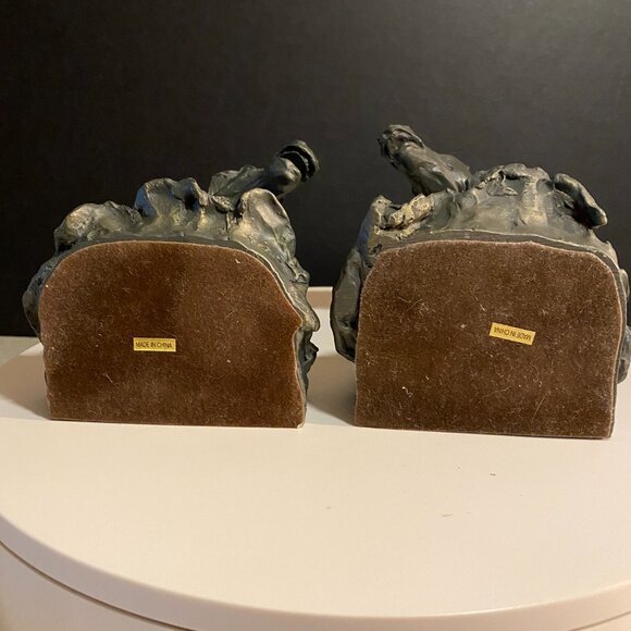 Vintage Horse Head Bookends – Resin Sculpted Pair, Equestrian Decor - Picture 10 of 13